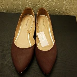 Maurice flats dark reddish brown size 11
